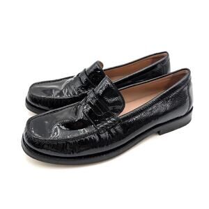 Cole Haan Treena Lug Penny Loafer Shoes Women's Black Size US7.5B EU38